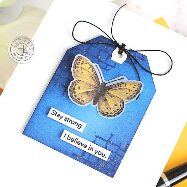 Hero Arts Clear Stamps Mixed Textures CM700 butterfly