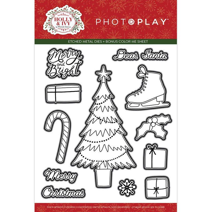 PhotoPlay Holly And Ivy Stamps And Dies Bundle Wafer Thin Set