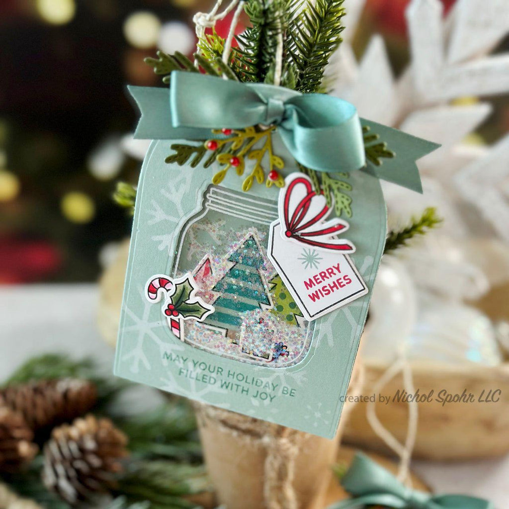 Pretty Pink Posh Holiday Trees Clear Stamps shaker tag | color-code:ALT03