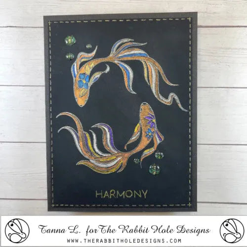 The Rabbit Hole Designs Harmony Clear Stamps trh-233 color pencils