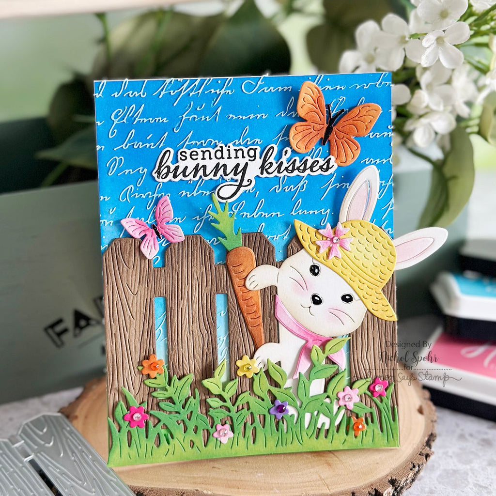 Hero Arts Peeking Bunny Fancy Die df174 bunny kisses | color-code:ALT01