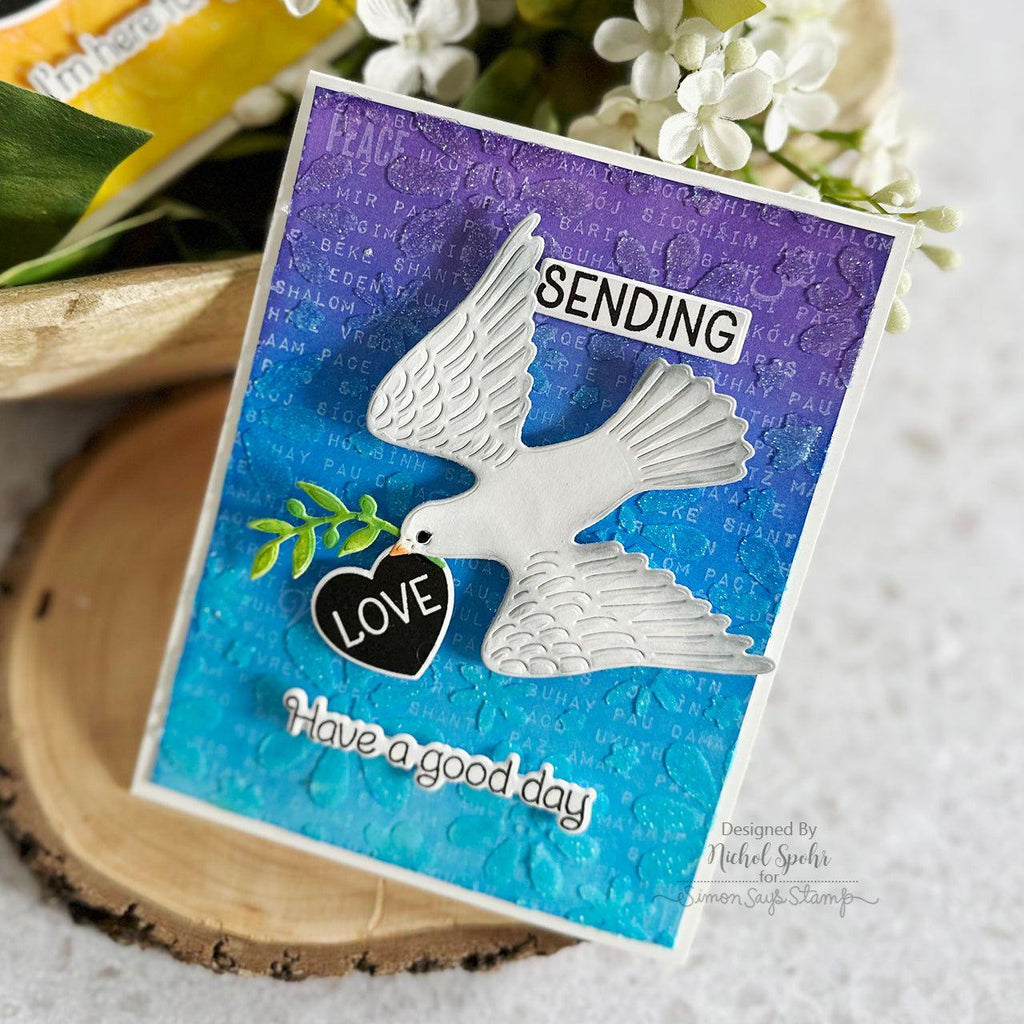 Hero Arts Cling Stamp Words of Peace Bold Prints cg934 sending love | color-code:ALT01