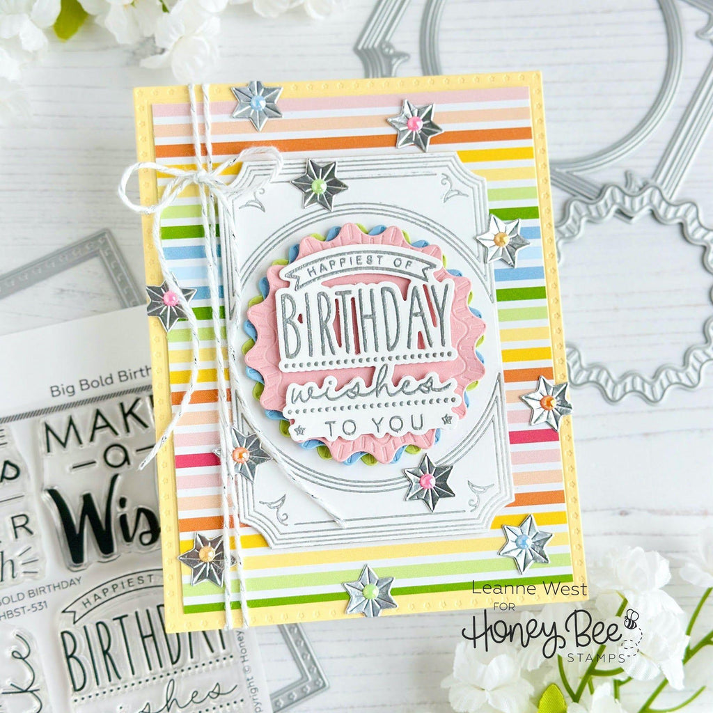 Honey Bee Big Bold Birthday Bundle Striped Birthday Card