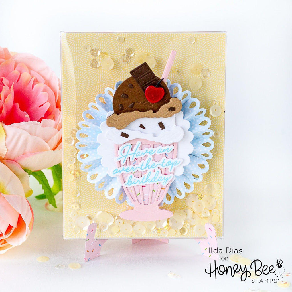 Honey Bee Lovely Layers Cupcakes And More Dies hbds-llcupc Ice Cream Birthday Card