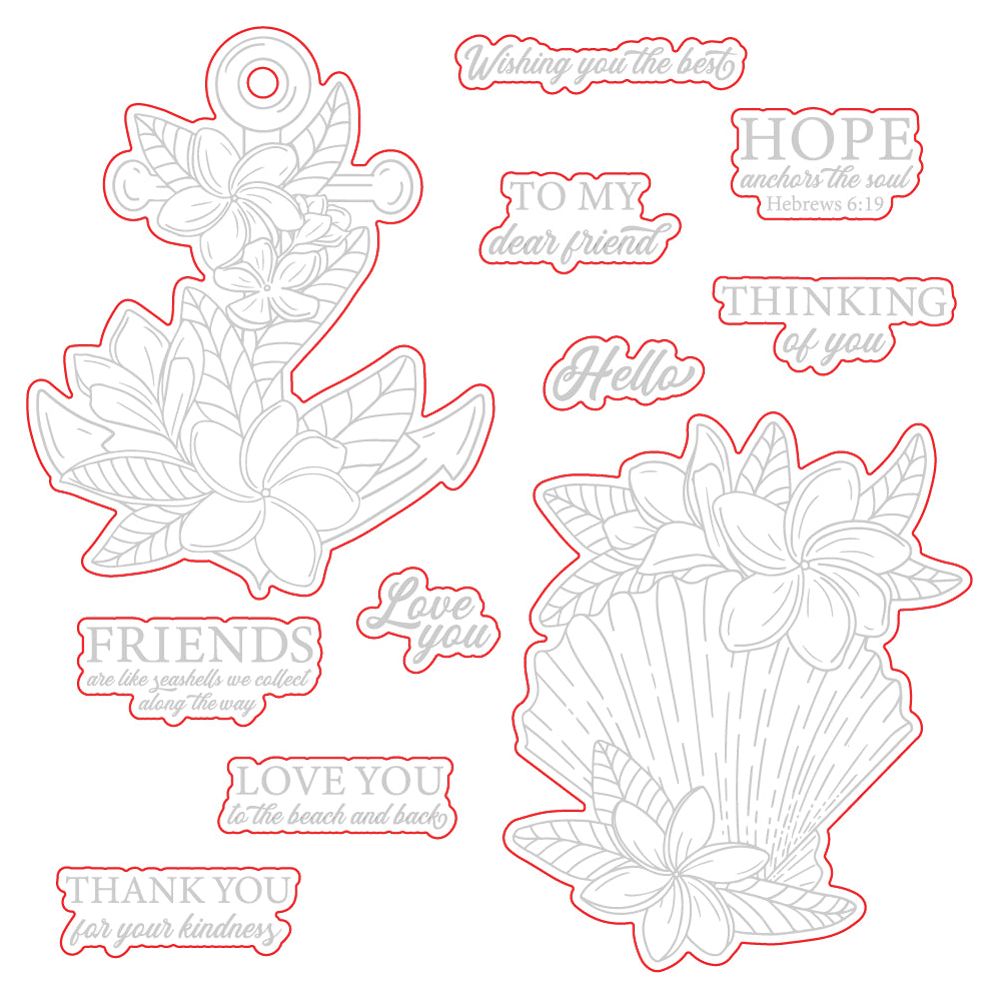 Honey Bee Anchor Of Hope Stamp And Die Bundle stamp outlines with dies