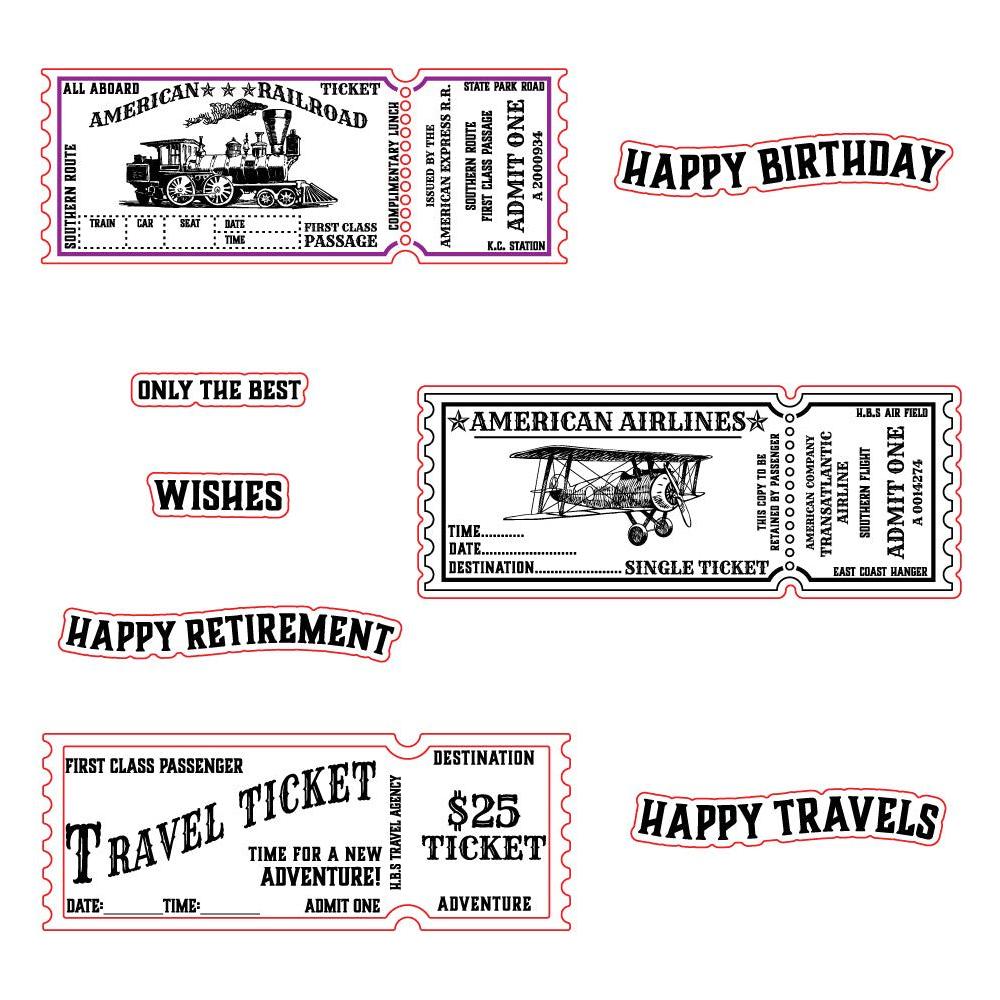 Honey Bee Ticket To Ride Stamp And Die Bundle stamp outlines