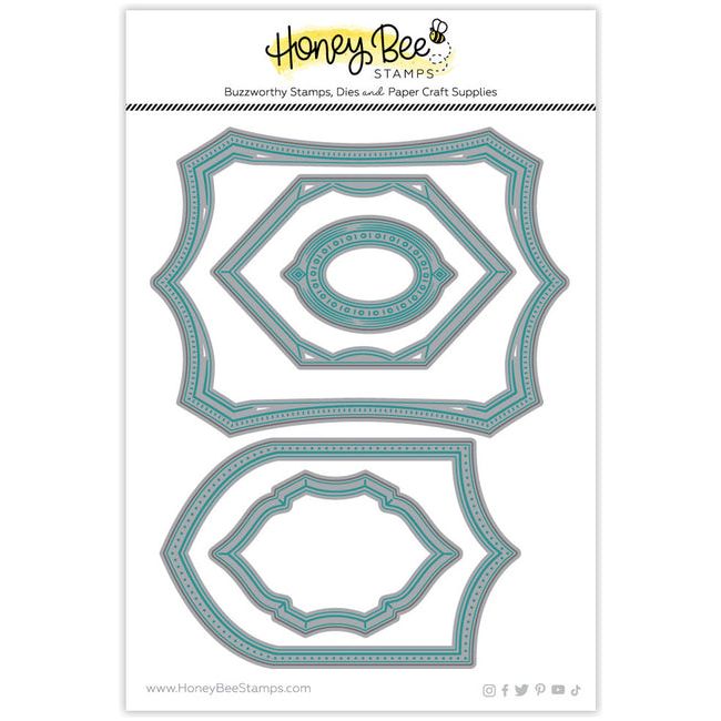 Honey Bee Shield Layering Frames Die Set hbds-shldlf metal in packaging