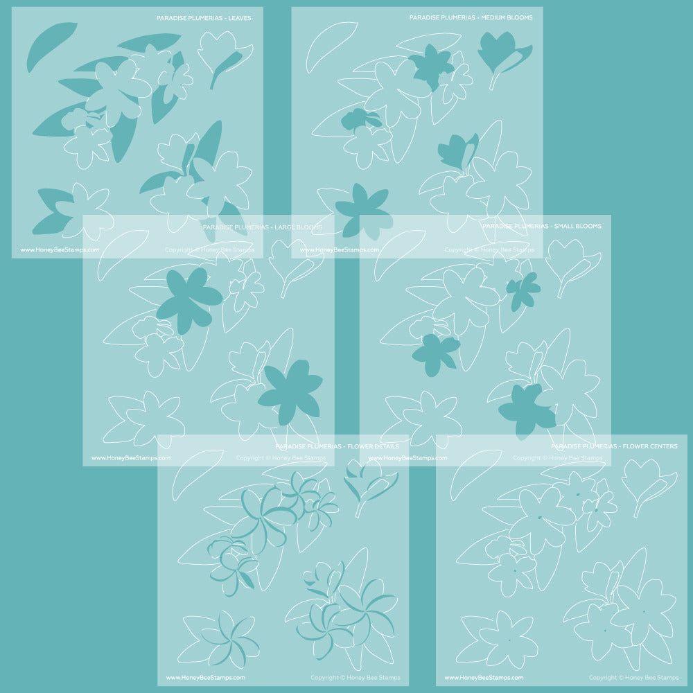 Honey Bee Paradise Plumerias Stencils hbsl-153