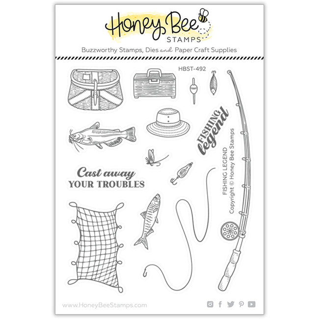 Honey Bee Fishing Legend Clear Stamp Set hbst-492