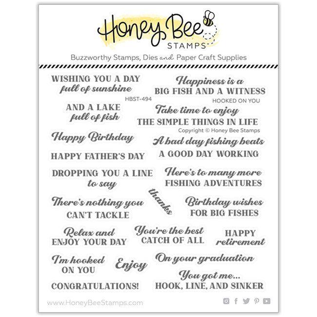 Honey Bee Hooked On You Clear Stamp Set hbst-494