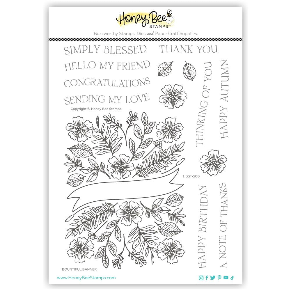 Honey Bee Bountiful Banner Clear Stamps hbst-500