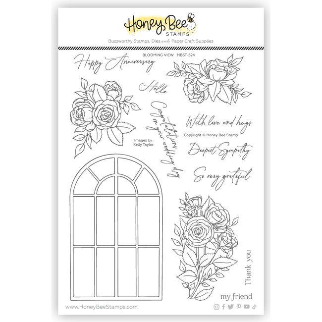 Honey Bee Blooming View Clear Stamps hbst-524