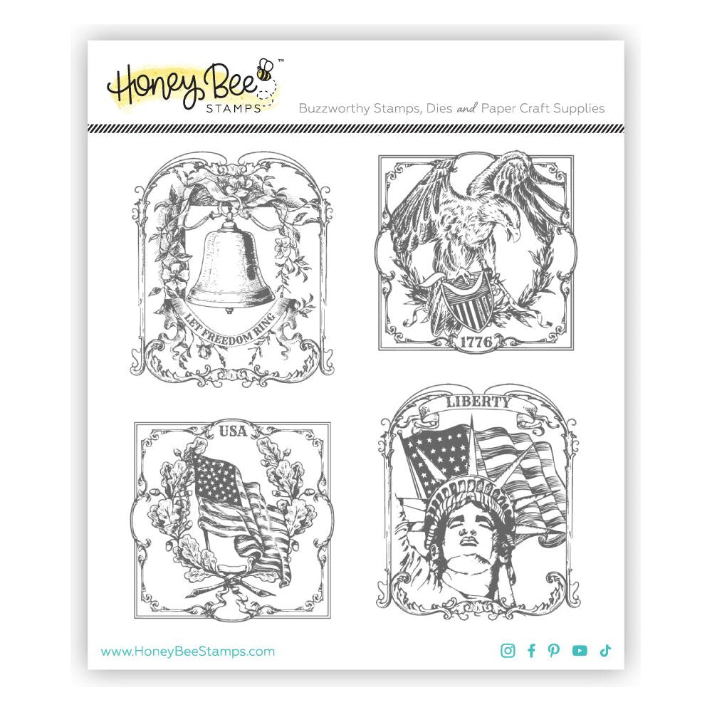 Honey Bee Let Freedom Ring Cling Stamps hbst-596 Detailed Product Image