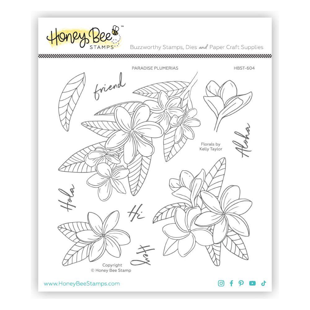 Honey Bee Paradise Plumerias Clear Stamps hbst-604 Detailed Product Image