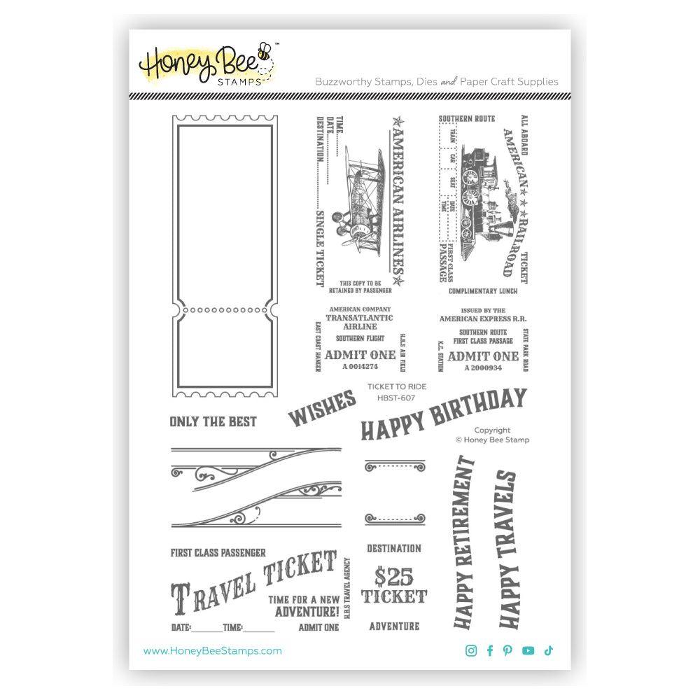 Honey Bee Ticket To Ride Clear Stamps hbst-607 Detailed Product Image