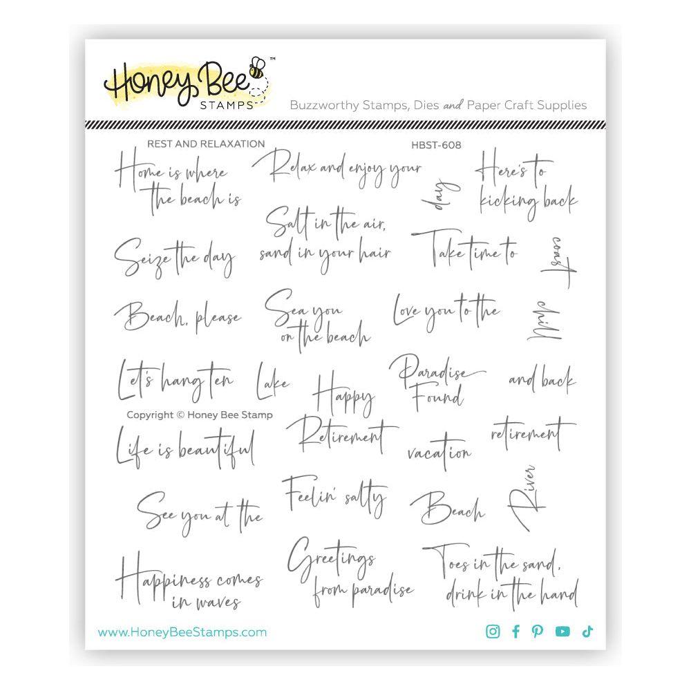 Honey Bee Rest And Relaxation Clear Stamps hbst-608