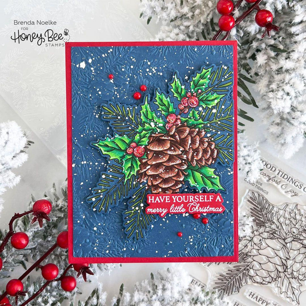 Honey Bee Good Tidings Stencils hbsl-136 Have Yourself a Merry Little Christmas Card | color-code:ALT02