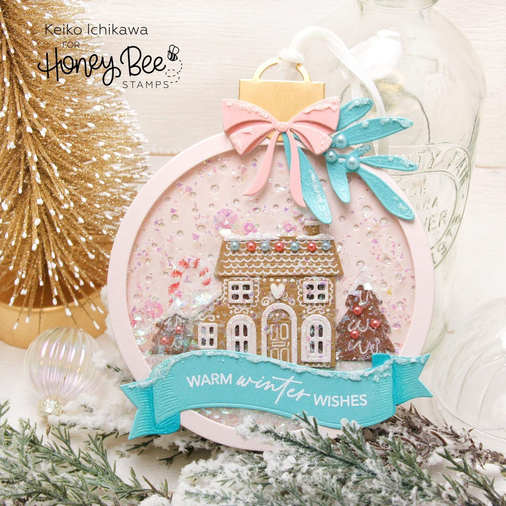 Honey Bee Layering Holiday Bells Dies hbds-lhbel Gingerbread House Shaker Ornament | color-code:ALT02