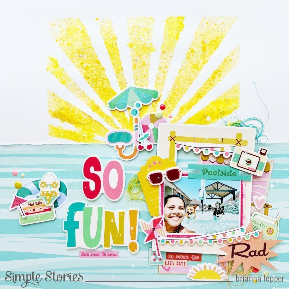 Simple Stories Retro Summer Sign Bits And Pieces 20019 So Fun Layout