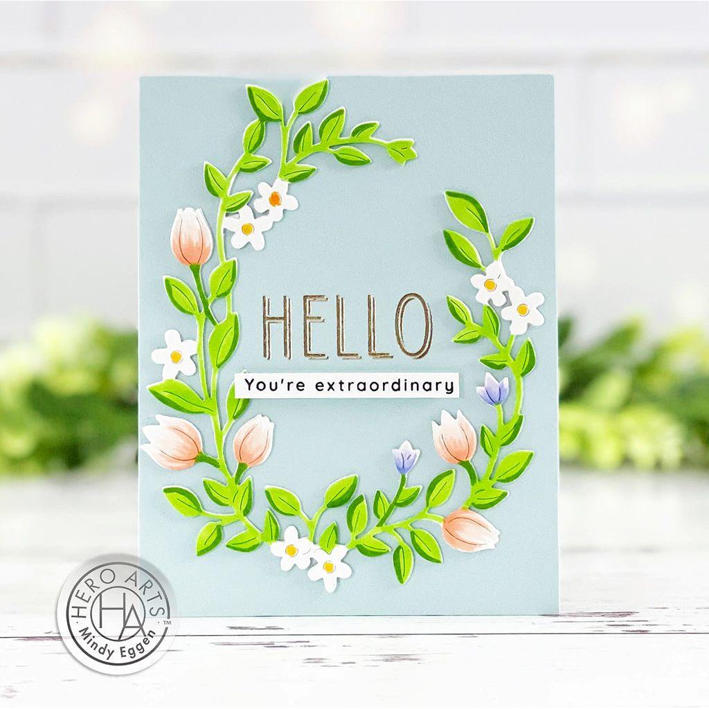 Hero Arts Best Wishes Press Plate and Foil Plate Set hp106 hello