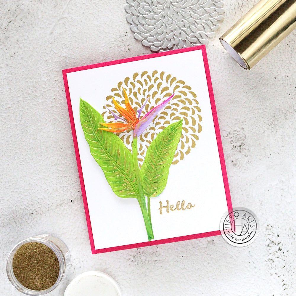 Hero Arts Petals Circle Letterpress and Foil Plate hp107 hello