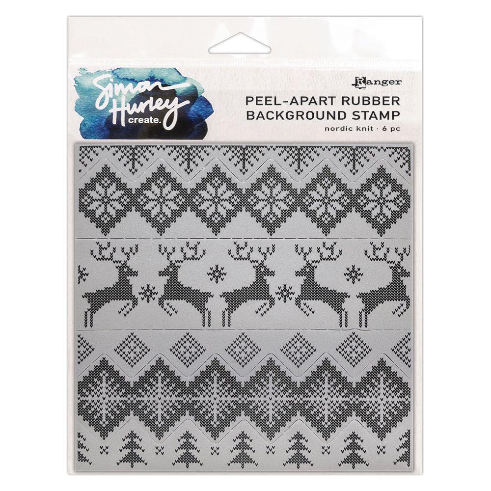 Ranger Simon Hurley Nordic Knit Background Cling Stamps hur84440