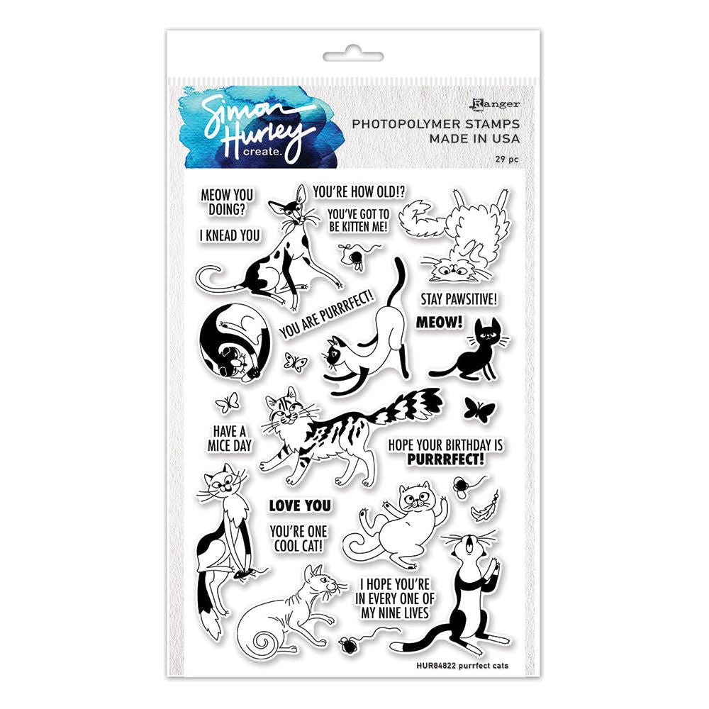 Simon Hurley create. Photopolymer Stamp Cool Cats Stamp