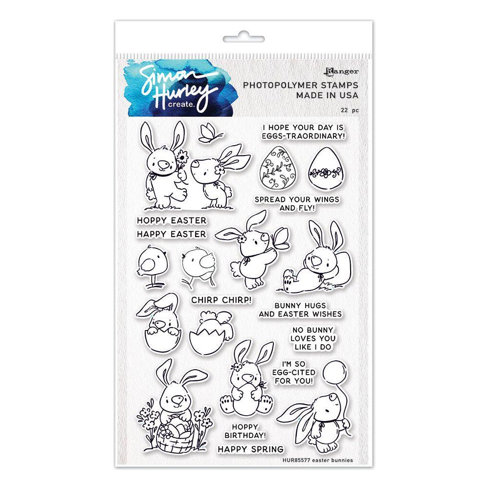 Ranger Simon Hurley Easter Bunnies Clear Stamps hur85577