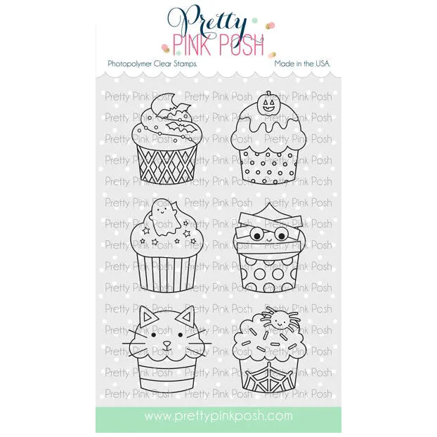 Pretty Pink Posh Halloween Cupcakes Clear Stamps