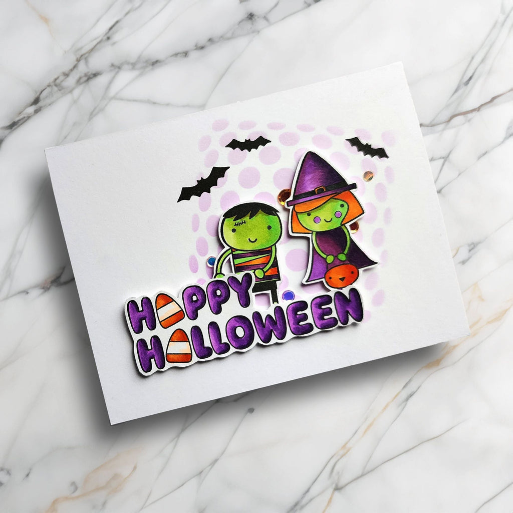 Simon Says Stamps and Dies Halloween Friends set822hf Cheering for You Halloween Card