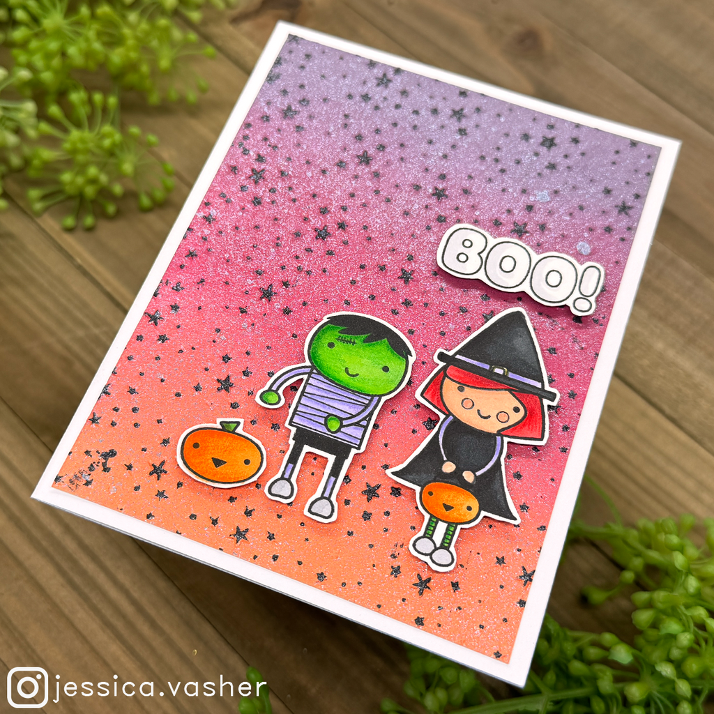 Simon Says Stamps and Dies Halloween Friends set822hf Cheering for You Halloween Card