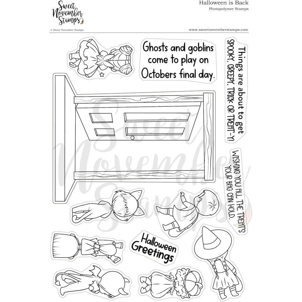 Sweet November Stamps Halloween is Back Clear Stamp Set snshbhw23