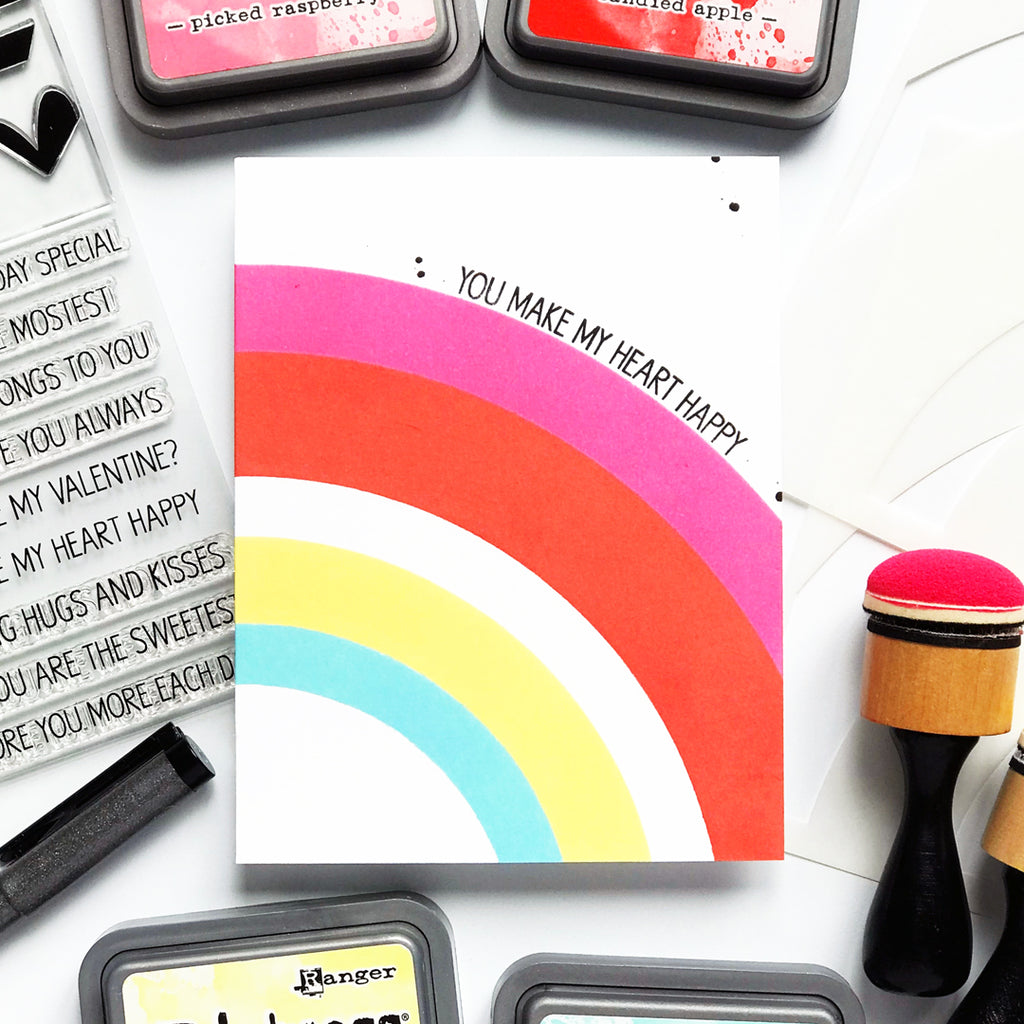 Simon Says Stamp Stencils Happy Rainbow 1034st Sunny Vibes Love Card | color-code:ALT03