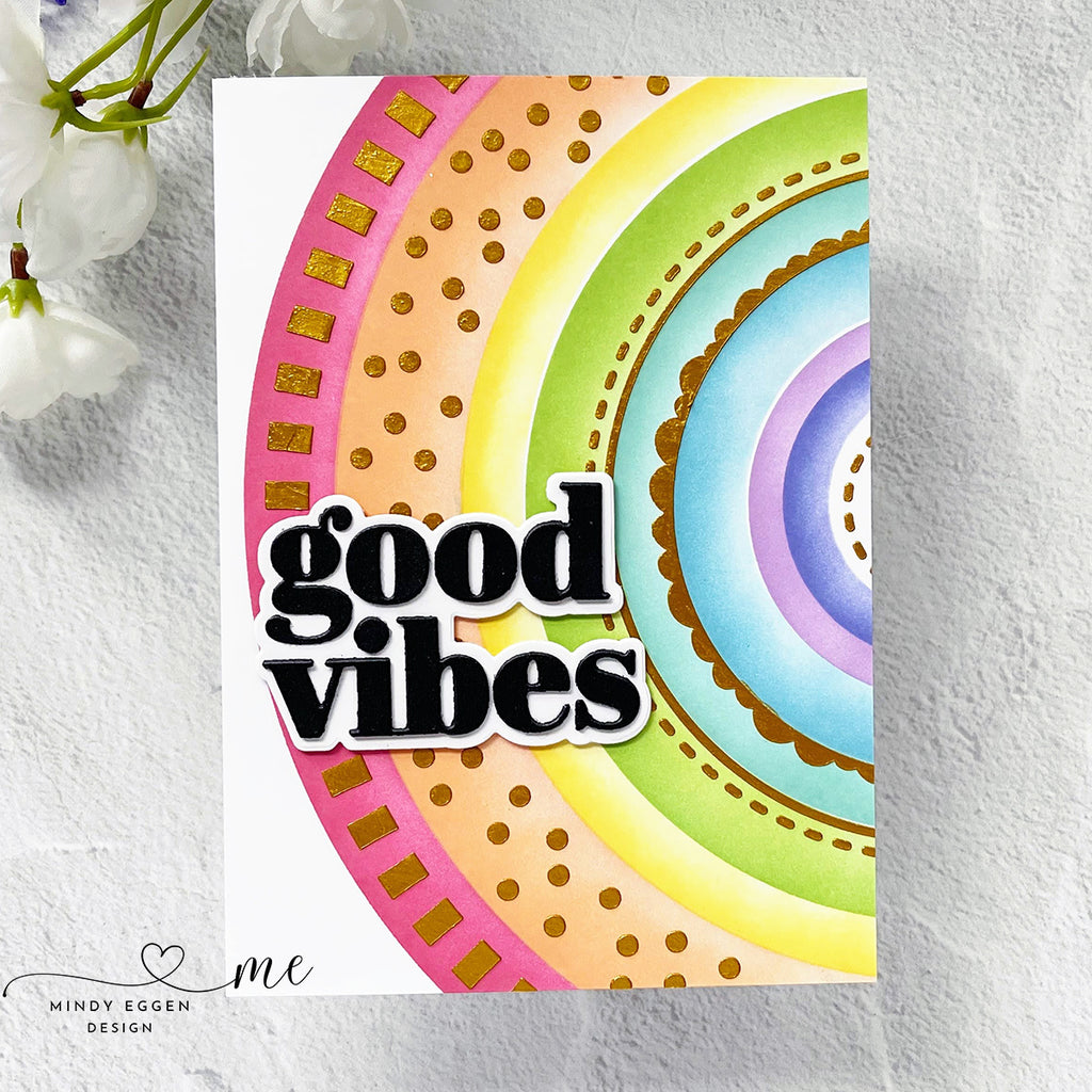 Simon Says Stamp Stencils Happy Rainbow 1034st Sunny Vibes Good Vibes Card | color-code:ALT01