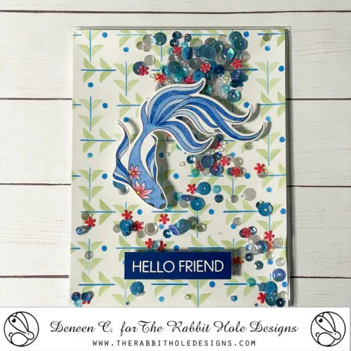 The Rabbit Hole Designs Harmony Clear Stamp and Die Set hello friend