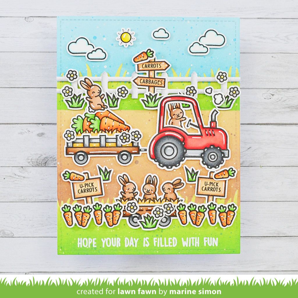 Lawn Fawn Hay There, Hayrides! Bunny Add-On Clear Stamps lf3357 Filled with Fun