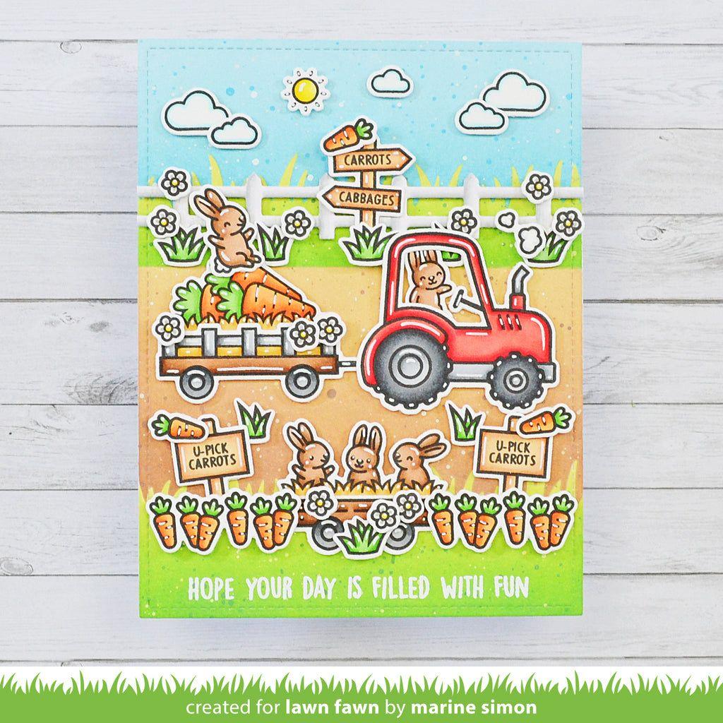 Lawn Fawn Little Farm Fence Border Die lf3383 Filled with Fun