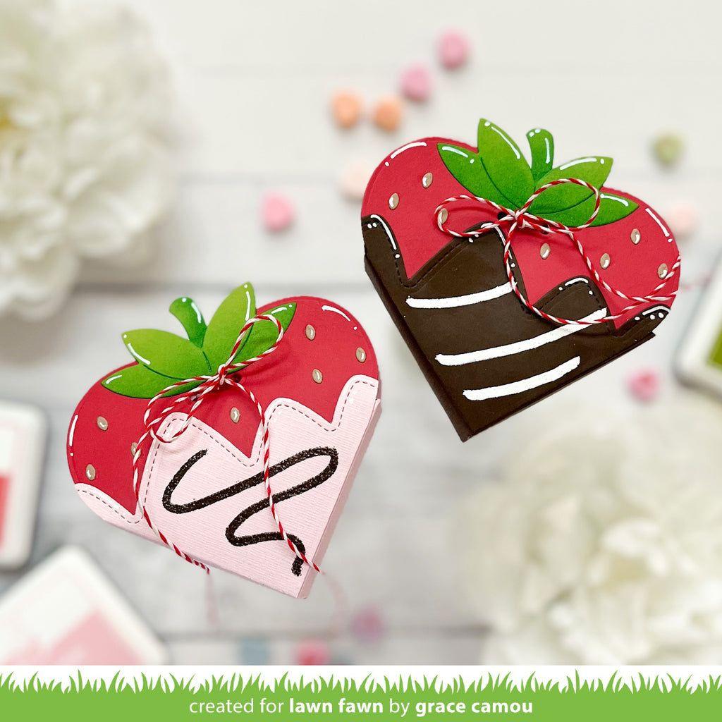 Lawn Fawn Set Heart Pouch and Add-On Dies Chocolate Strawberries