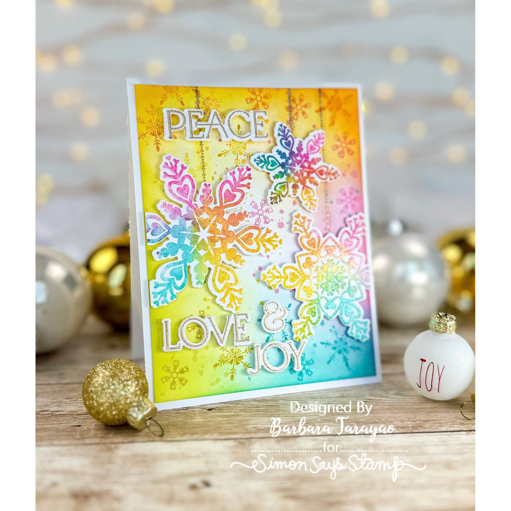 Simon Says Clear Stamps Heartfelt Snowflakes 2133ssc Sweet Wishes Christmas Card