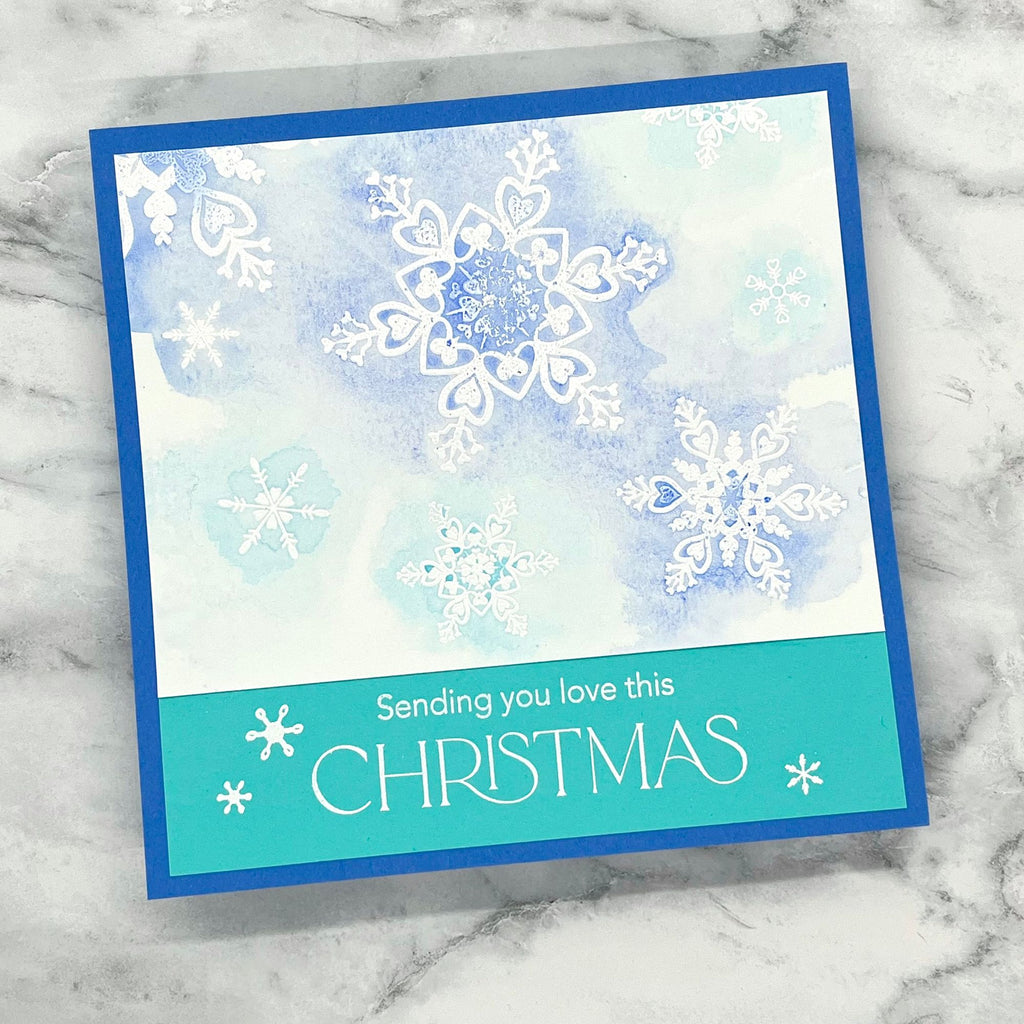 Simon Says Stamps and Dies Heartfelt Snowflakes set872hs Sweet Wishes Christmas Card