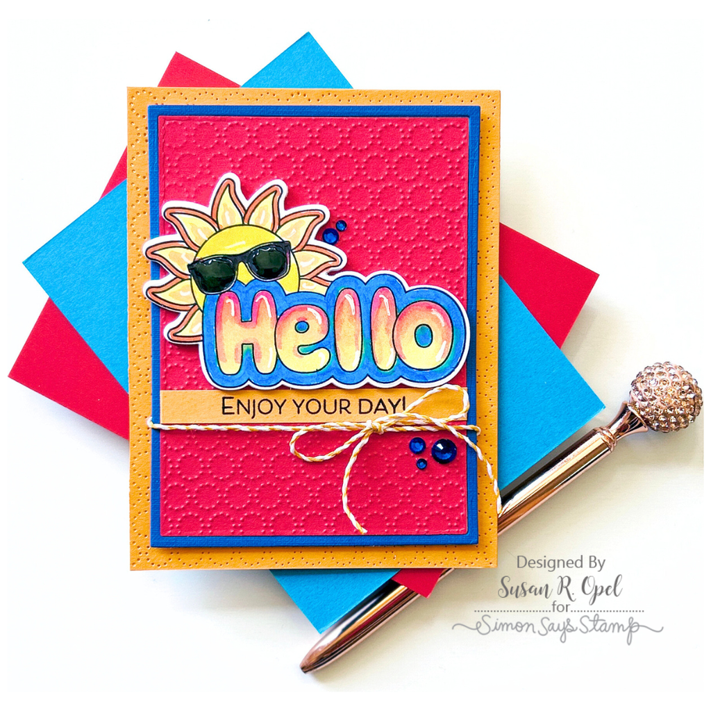 Simon Says Clear Stamps Hello 1065ssc Cheering for You Hello Card