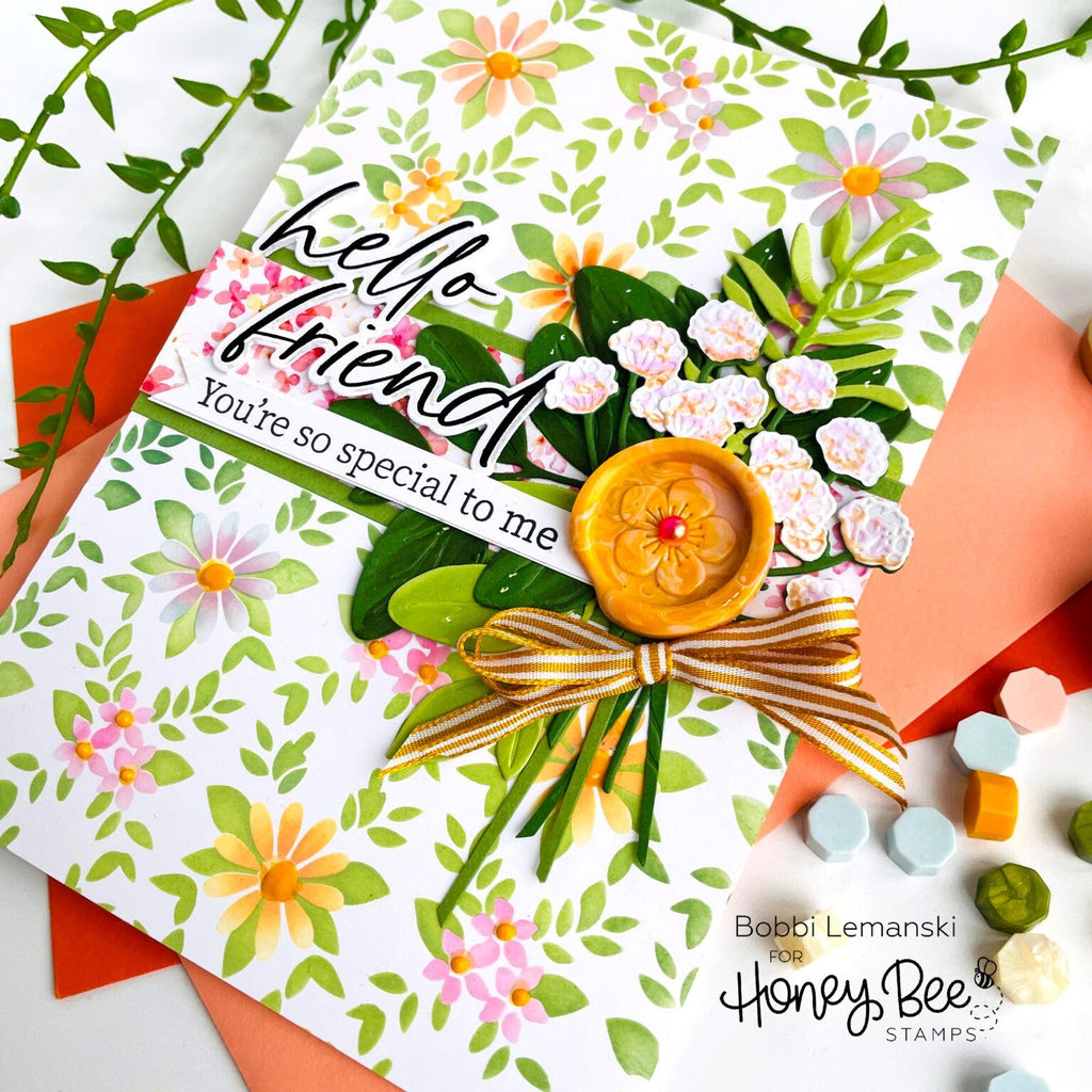 Honey Bee Pastel Pearl Stickers hbgs-prl09 Floral Friendship Card | color-code:ALT01