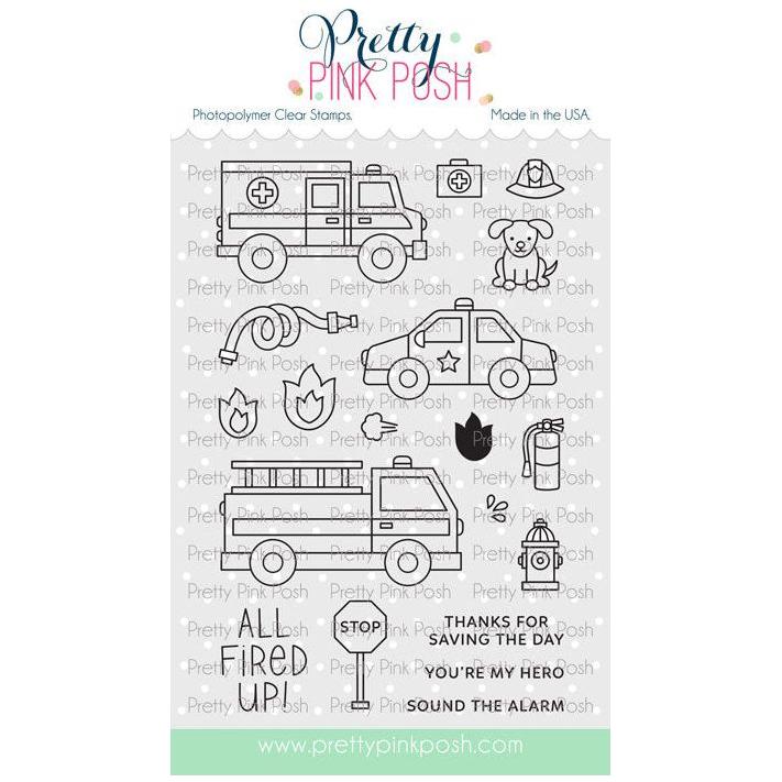 Pretty Pink Posh Helper Vehicles Clear Stamps