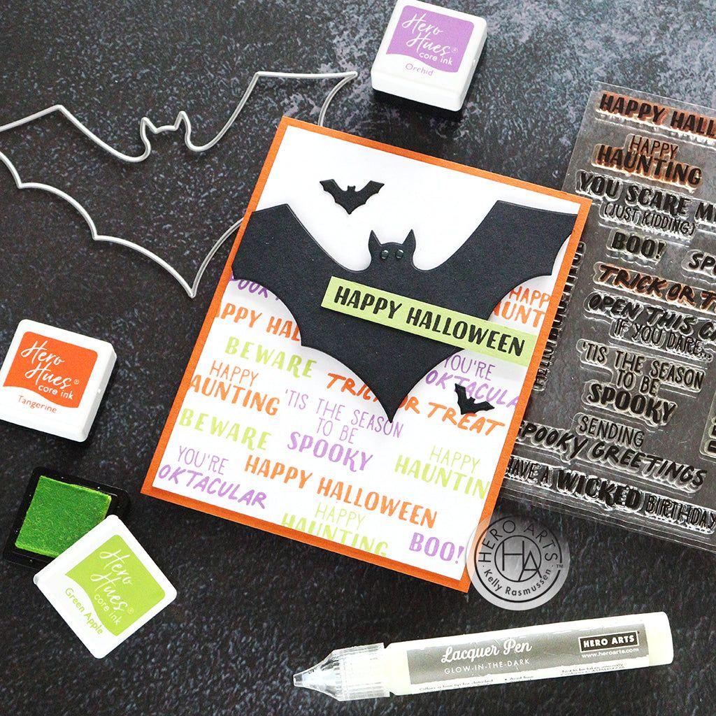 Hero Arts Halloween Words Stencil sa288 bat