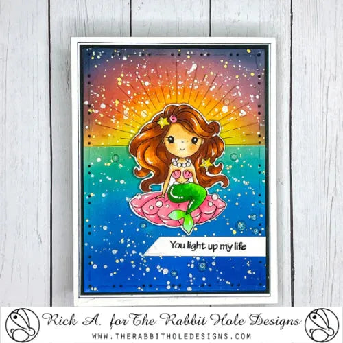 The Rabbit Hole Designs High Tide Clear Stamp and Die Set rainbow