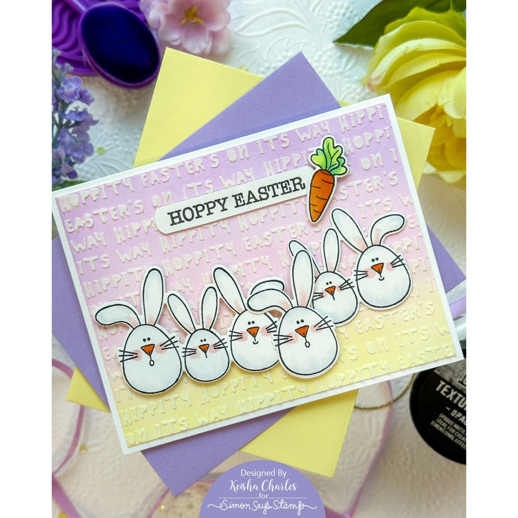 Simon Says Stamp Stencil Hippity Hoppity 1023mt Splendor Easter Card | color-code:ALT06