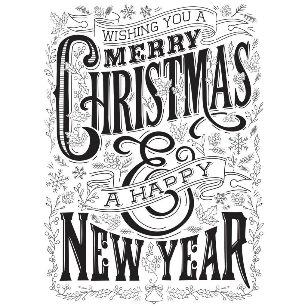 BP-072 Spellbinders Merry Christmas and Happy New Year Press Plate