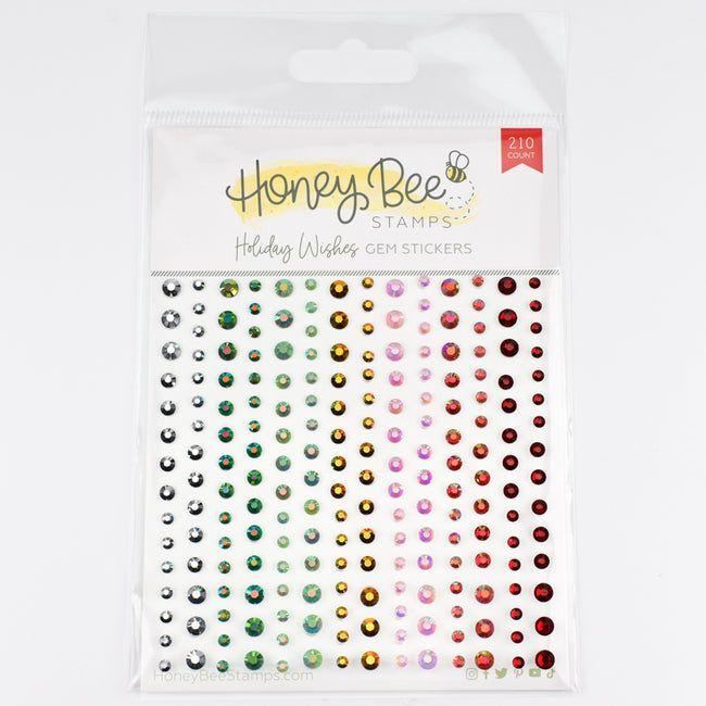 Honey Bee Holiday Wishes Gem Stickers hbgs-045