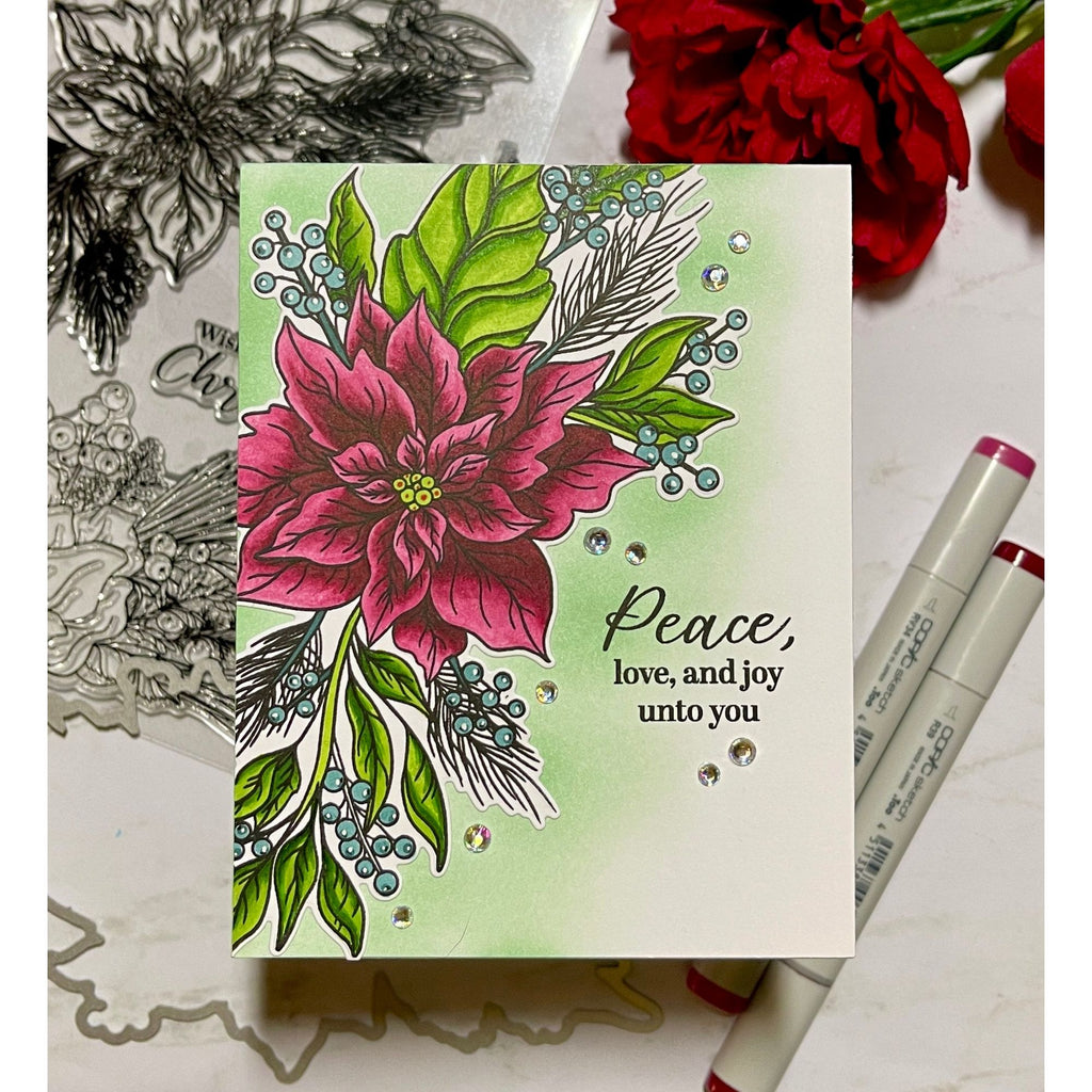 Simon Says Stamp Holiday Blossoms Wafer Dies sssd112974c All The Joy Christmas Card | color-code:ALT02