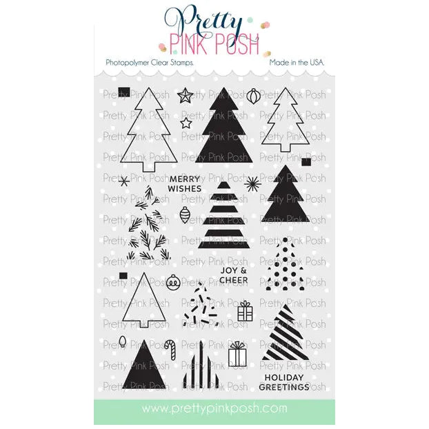 Pretty Pink Posh Holiday Trees Clear Stamps